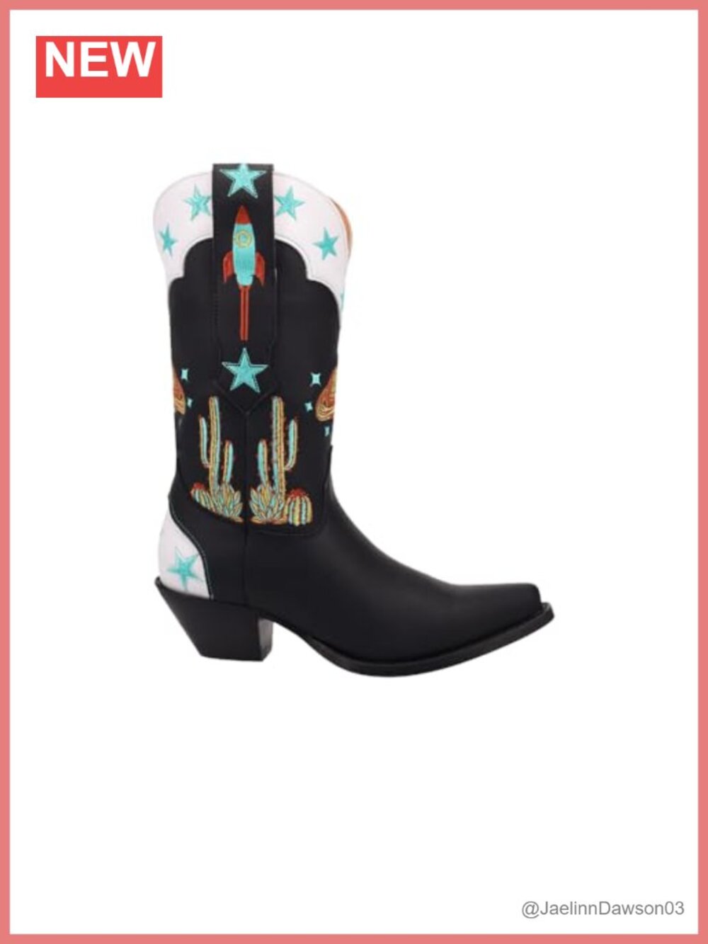 Leather Snip Toe Mid-Calf Western Boots Cushion Insole